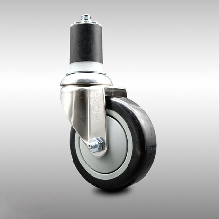 Service Caster 4 Inch 316SS Black Polyurethane Wheel Swivel 1-7/8 Inch Expanding Stem Caster SCC-SS316EX20S414-PPUB-BLK-178